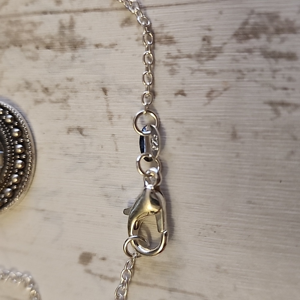 Mermaid Irridescent 925S Plate 20 Inch Chain Necklace - Picture 2 of 4